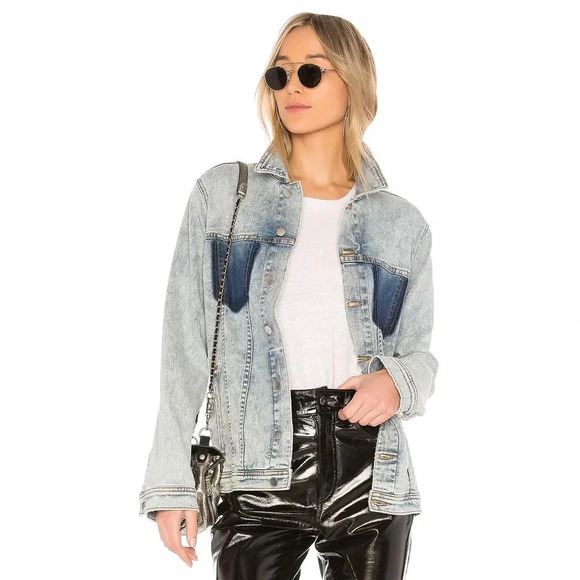 L'AGENCE Karina Jean Jacket Classic Sky Size L - Picture 1 of 10